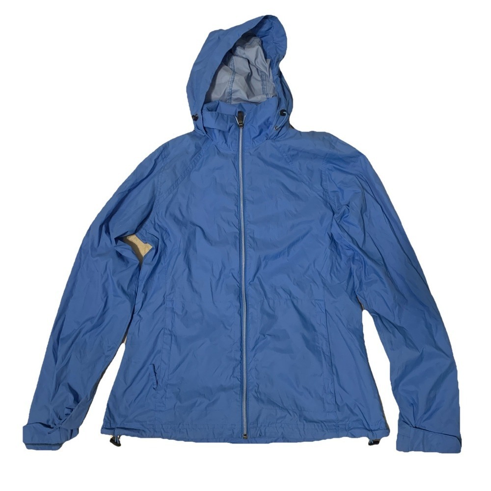 Columbia Sportswear Jacket Small Womens Blue Windbreaker Rain Zip Hood Light